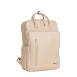 New Rebels New Rebels Obsidian Milwaukee Beige Leren Laptoprugzak 15.6 inch Premium Werktas Schooltas Business 18 Liter Echt Leer