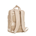 New Rebels New Rebels Obsidian Milwaukee Beige Leder Laptoprucksack 15,6 Zoll Premium Business Rucksack Arbeitsrucksack Schulrucksack 18 Liter Echtleder