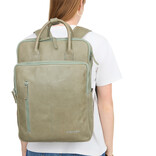 New Rebels New Rebels Obsidian Milwaukee Saliegroen Leren Laptoprugzak 15.6 inch Premium Werktas Schooltas Business 18 Liter Echt Leer