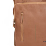 New Rebels New Rebels Obsidian Milwaukee Camel Leren Laptoprugzak 15.6 inch Premium Werktas Schooltas Business 18 Liter Echt Leer