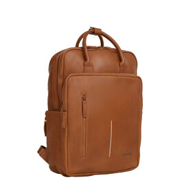 New Rebels New Rebels Obsidian Milwaukee Cognac Leren Laptoprugzak 15.6 inch Premium Werktas Schooltas Business 18 Liter Echt Leer
