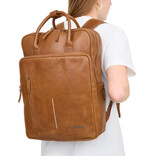 New Rebels New Rebels Obsidian Milwaukee Cognac Leder Laptoprucksack 15,6 Zoll Premium Business Rucksack Arbeitsrucksack Schulrucksack 18 Liter Echtleder