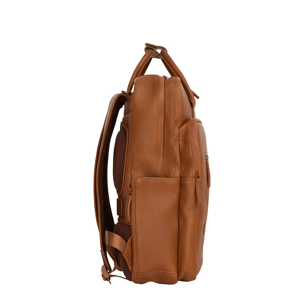 New Rebels New Rebels Obsidian Milwaukee Cognac Leder Laptoprucksack 15,6 Zoll Premium Business Rucksack Arbeitsrucksack Schulrucksack 18 Liter Echtleder