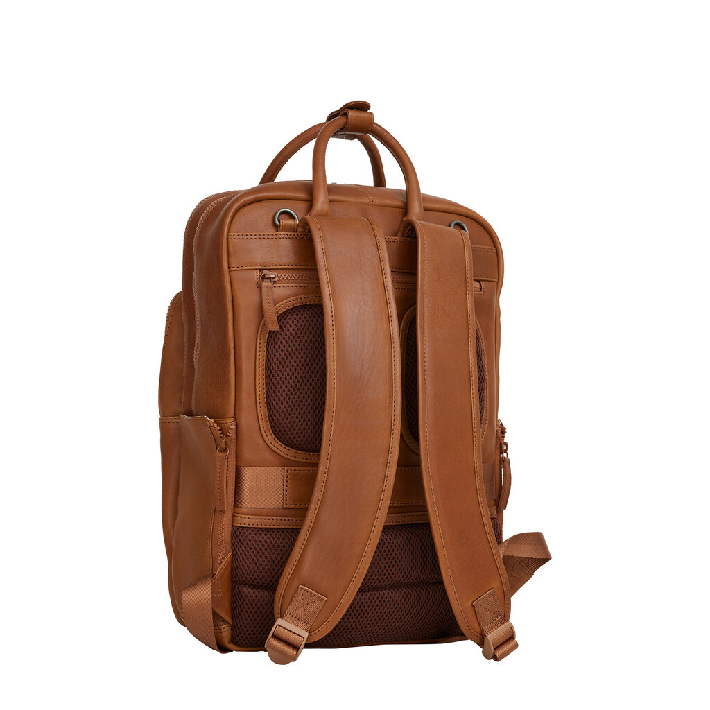 New Rebels New Rebels Obsidian Milwaukee Cognac Leder Laptoprucksack 15,6 Zoll Premium Business Rucksack Arbeitsrucksack Schulrucksack 18 Liter Echtleder