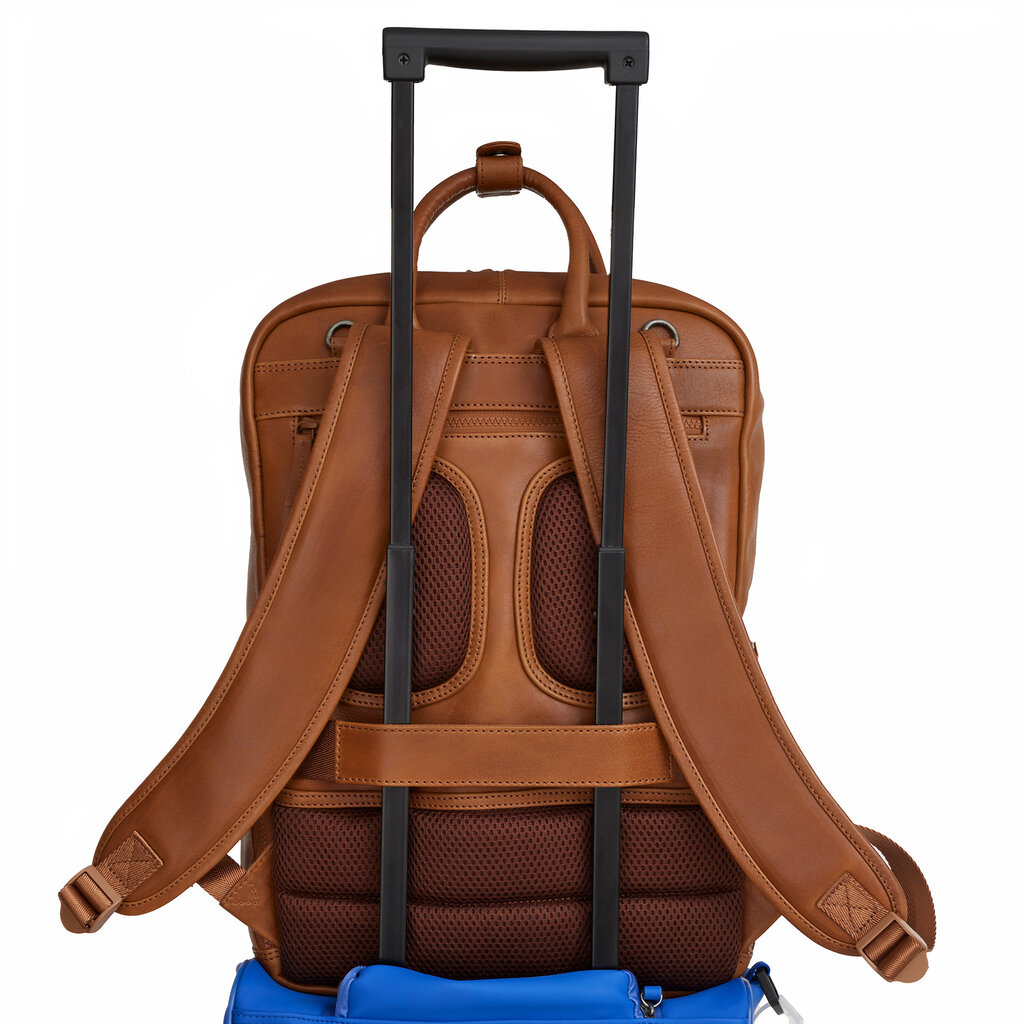 New Rebels New Rebels Obsidian Milwaukee Cognac Leder Laptoprucksack 15,6 Zoll Premium Business Rucksack Arbeitsrucksack Schulrucksack 18 Liter Echtleder