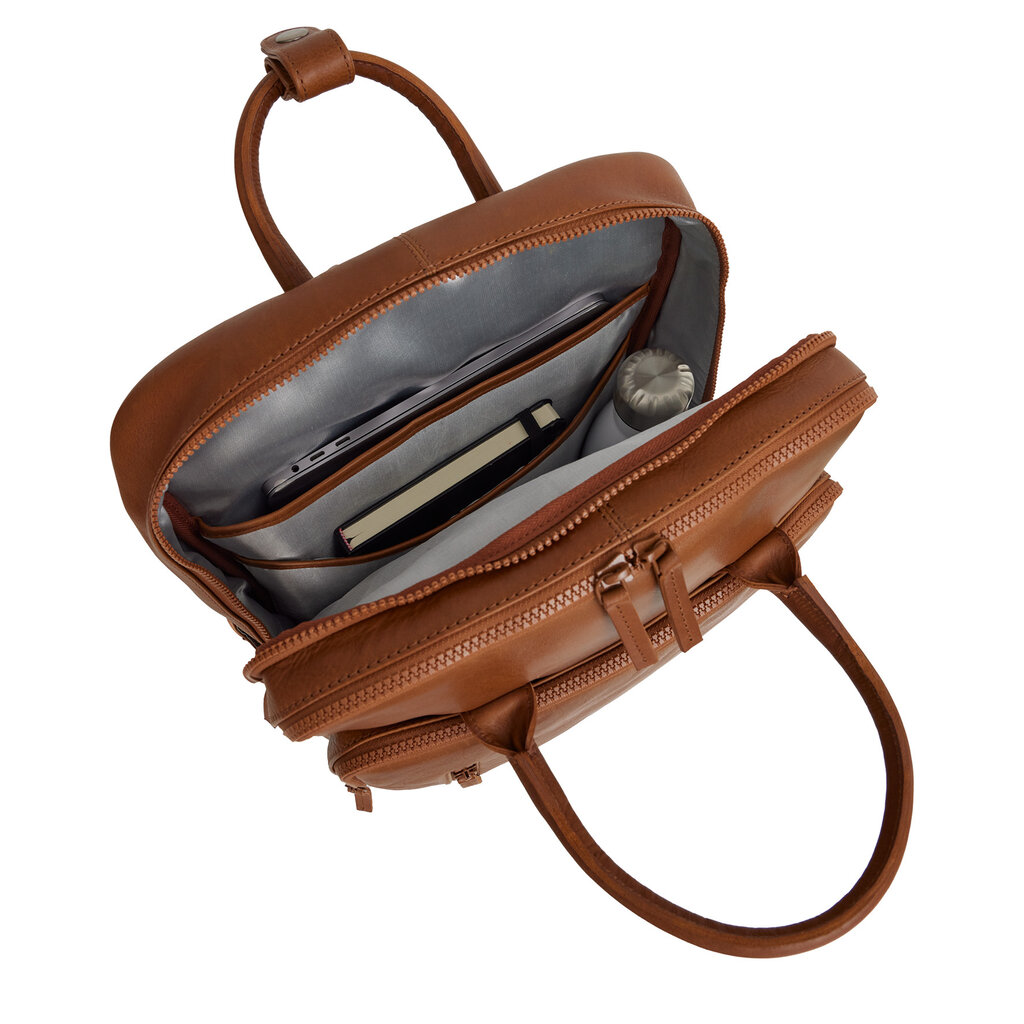 New Rebels New Rebels Obsidian Milwaukee Cognac Leder Laptoprucksack 15,6 Zoll Premium Business Rucksack Arbeitsrucksack Schulrucksack 18 Liter Echtleder