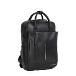 New Rebels New Rebels Obsidian Miami Black Leather Laptop Backpack 13 Inch Premium Business Work School Bag 10L Genuine Leather
