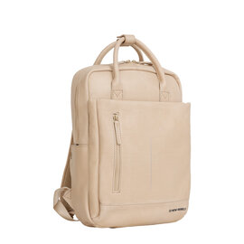 New Rebels Obsidian Miami Beige Leder Laptoprucksack 13 Zoll Premium Business Rucksack Arbeitsrucksack Schulrucksack 10 Liter Echtleder