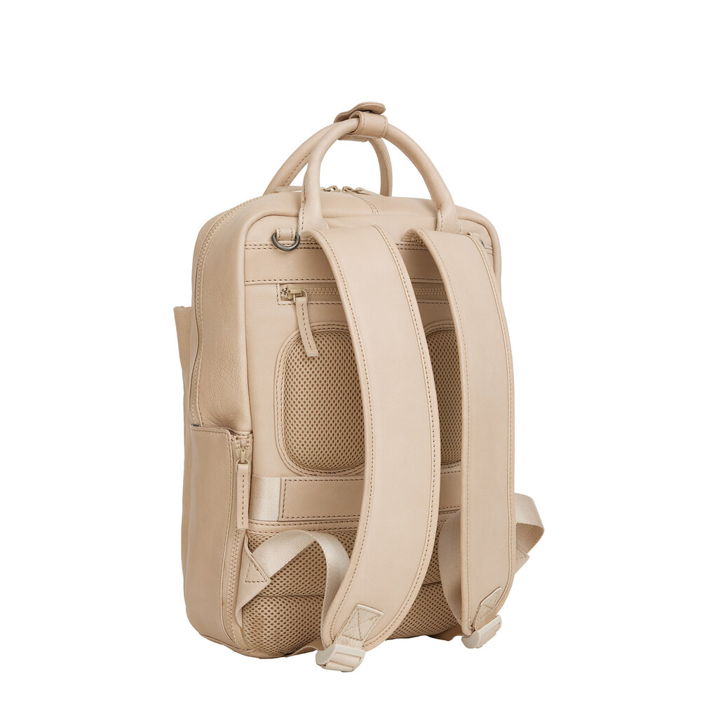 New Rebels New Rebels Obsidian Miami Beige Leder Laptoprucksack 13 Zoll Premium Business Rucksack Arbeitsrucksack Schulrucksack 10 Liter Echtleder
