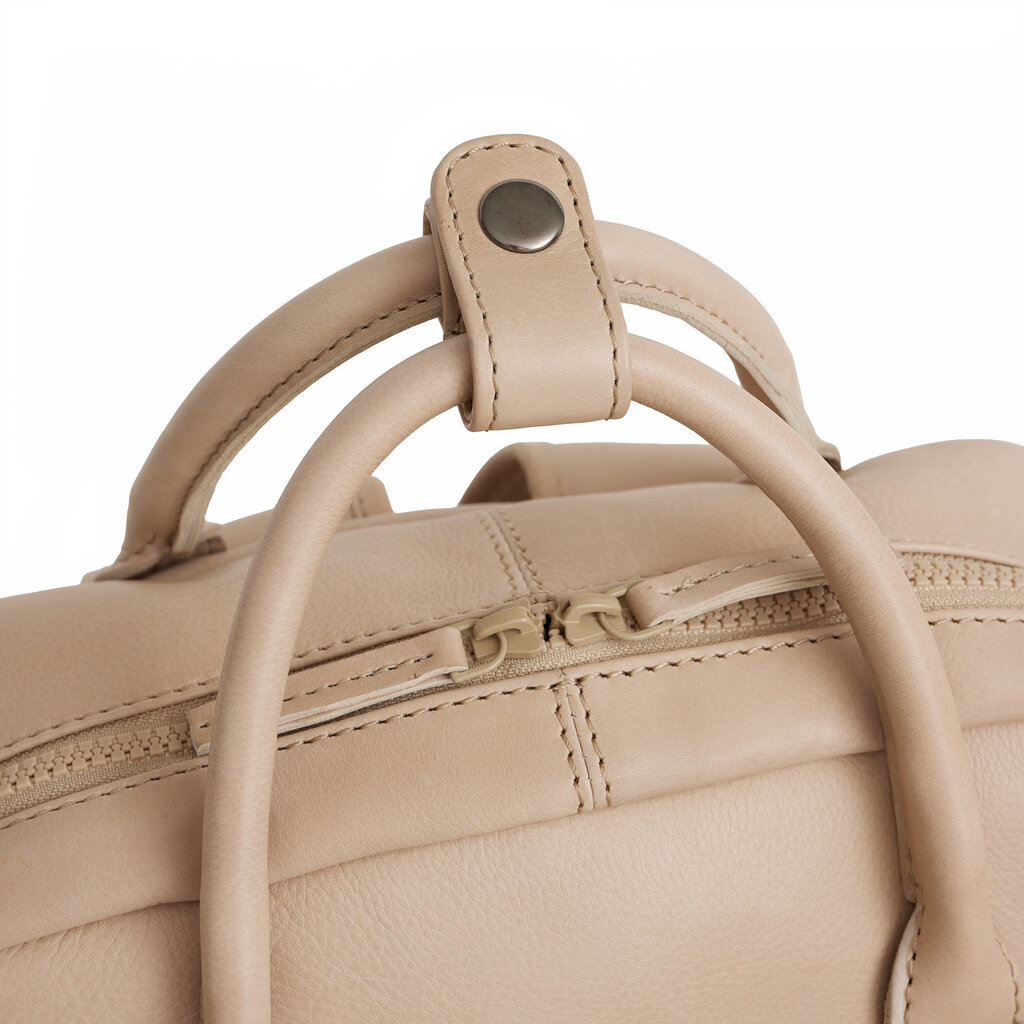 New Rebels New Rebels Obsidian Miami Beige Leather Laptop Backpack 13 Inch Premium Business Work School Bag 10L Genuine Leather