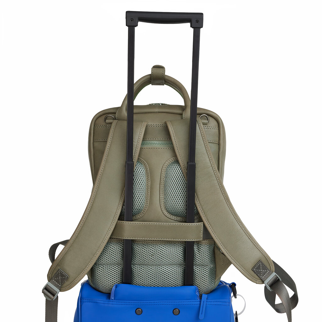 New Rebels New Rebels Obsidian Miami Salbeigrün Leder Laptoprucksack 13 Zoll Premium Business Rucksack Arbeitsrucksack Schulrucksack 10 Liter Echtleder