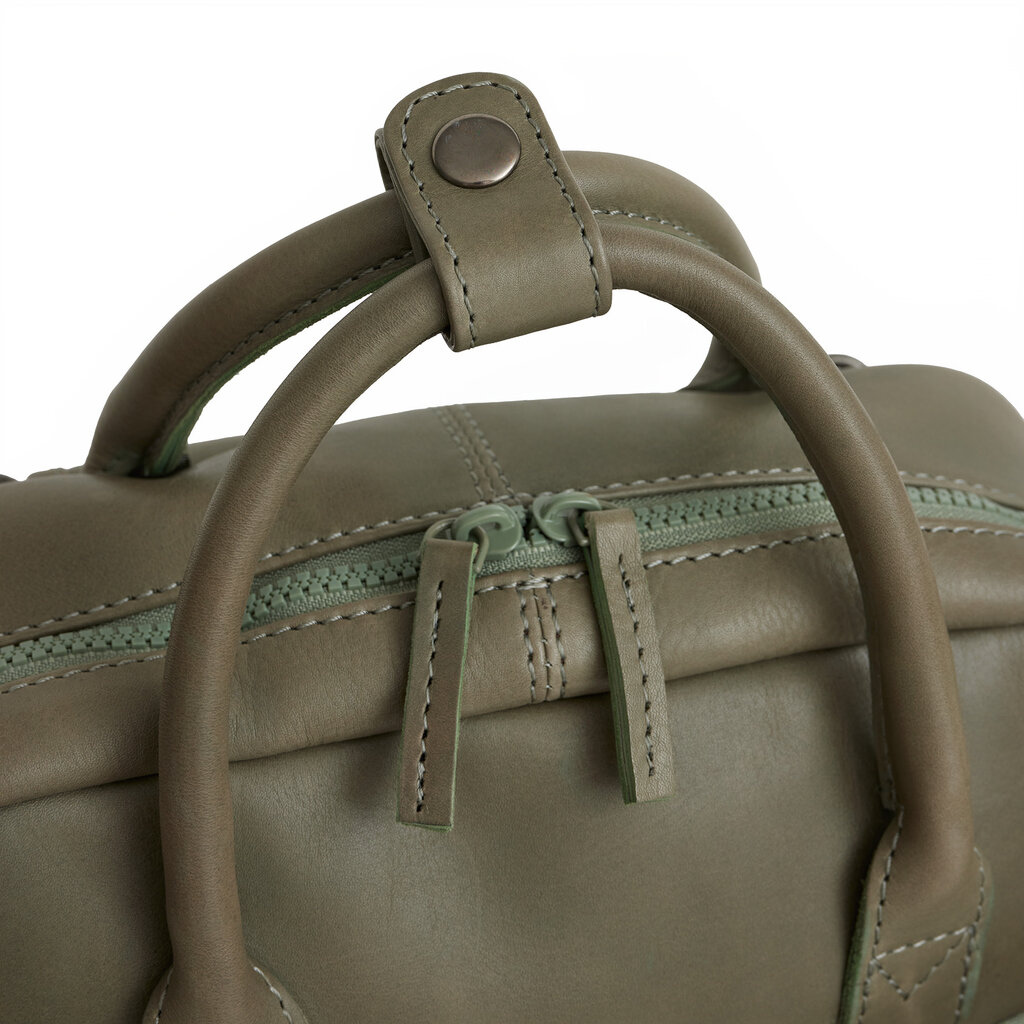New Rebels New Rebels Obsidian Miami Sage Green Leather Laptop Backpack 13 Inch Premium Business Work School Bag 10L Genuine Leather