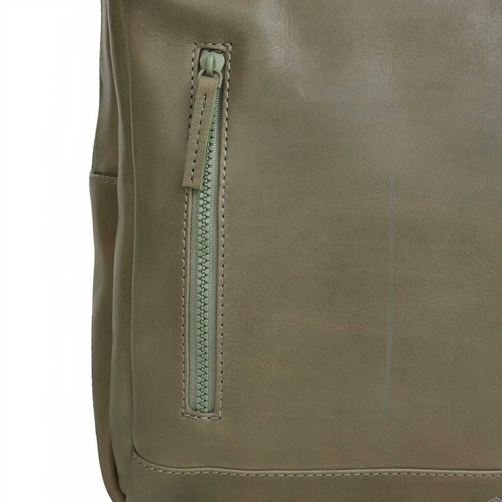 New Rebels New Rebels Obsidian Miami Sage Green Leather Laptop Backpack 13 Inch Premium Business Work School Bag 10L Genuine Leather
