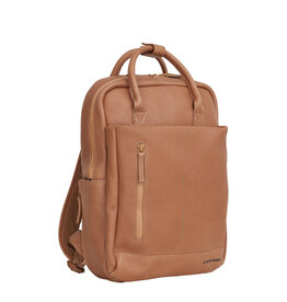 New Rebels New Rebels Obsidian Miami Camel Leren Laptoprugzak 13 inch Premium Werktas Schooltas Business 10 Liter Echt Leer