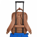 New Rebels New Rebels Obsidian Miami Camel Leren Laptoprugzak 13 inch Premium Werktas Schooltas Business 10 Liter Echt Leer