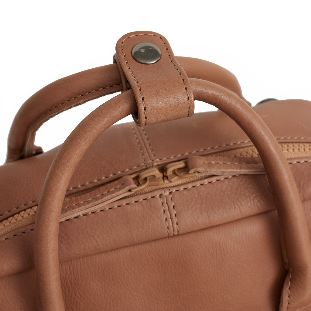 New Rebels New Rebels Obsidian Miami Camel Leren Laptoprugzak 13 inch Premium Werktas Schooltas Business 10 Liter Echt Leer