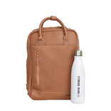 New Rebels New Rebels Obsidian Miami Camel Leren Laptoprugzak 13 inch Premium Werktas Schooltas Business 10 Liter Echt Leer