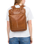 New Rebels New Rebels Obsidian Miami Cognac Leather Laptop Backpack 13 Inch Premium Business Work School Bag 10L Genuine Leather