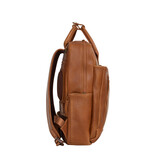 New Rebels New Rebels Obsidian Miami Cognac Leather Laptop Backpack 13 Inch Premium Business Work School Bag 10L Genuine Leather
