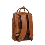 New Rebels New Rebels Obsidian Miami Cognac Leren Laptoprugzak 13 inch Premium Werktas Schooltas Business 10 Liter Echt Leer