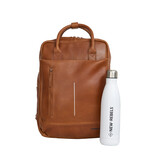 New Rebels New Rebels Obsidian Miami Cognac Leren Laptoprugzak 13 inch Premium Werktas Schooltas Business 10 Liter Echt Leer