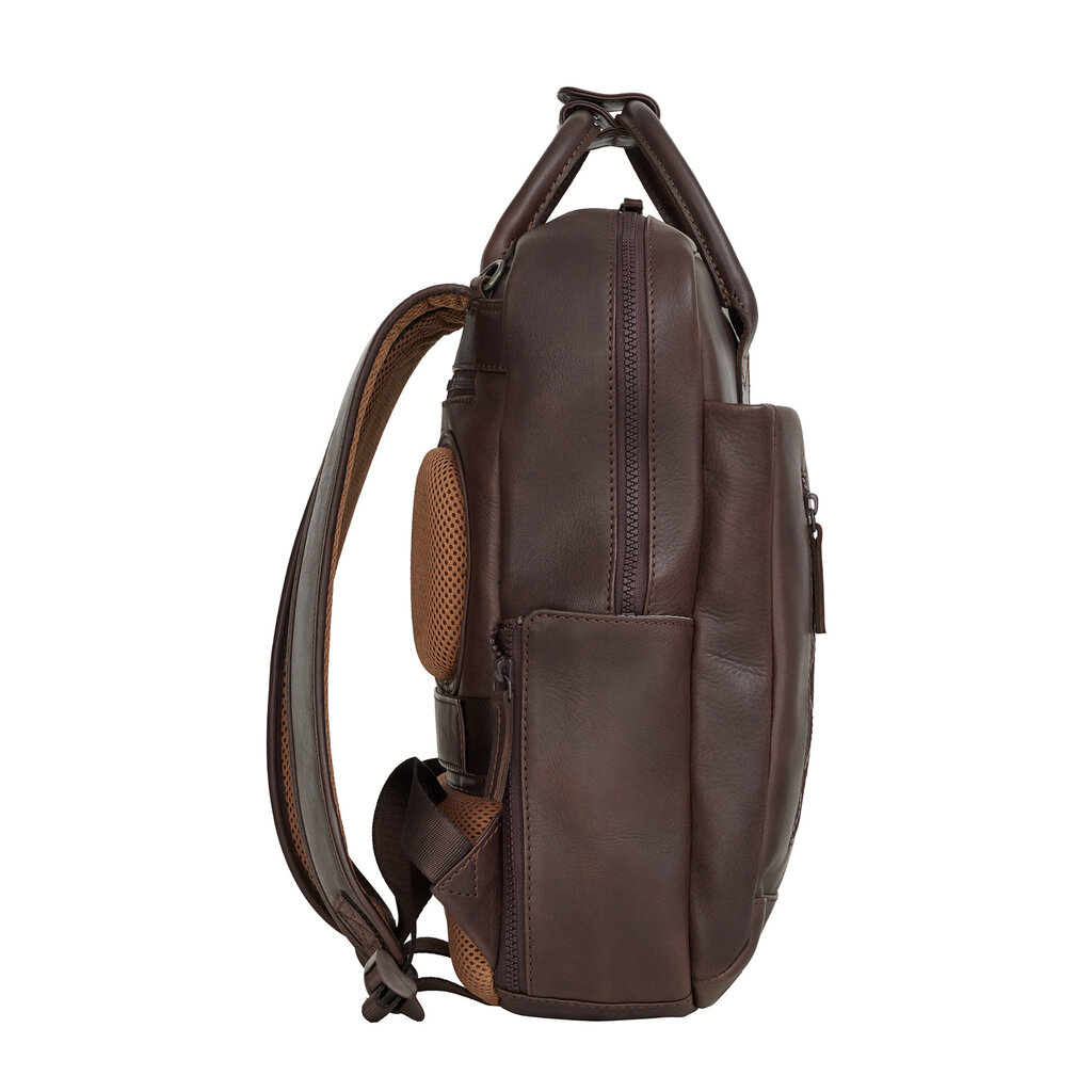 New Rebels New Rebels Obsidian Miami Braun Leder Laptoprucksack 13 Zoll Premium Business Rucksack Arbeitsrucksack Schulrucksack 10 Liter Echtleder