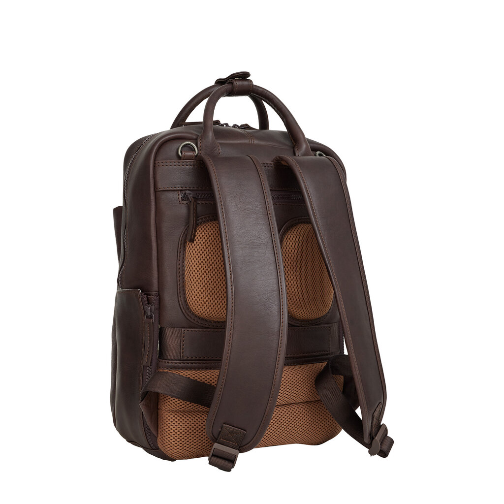 New Rebels New Rebels Obsidian Miami Braun Leder Laptoprucksack 13 Zoll Premium Business Rucksack Arbeitsrucksack Schulrucksack 10 Liter Echtleder