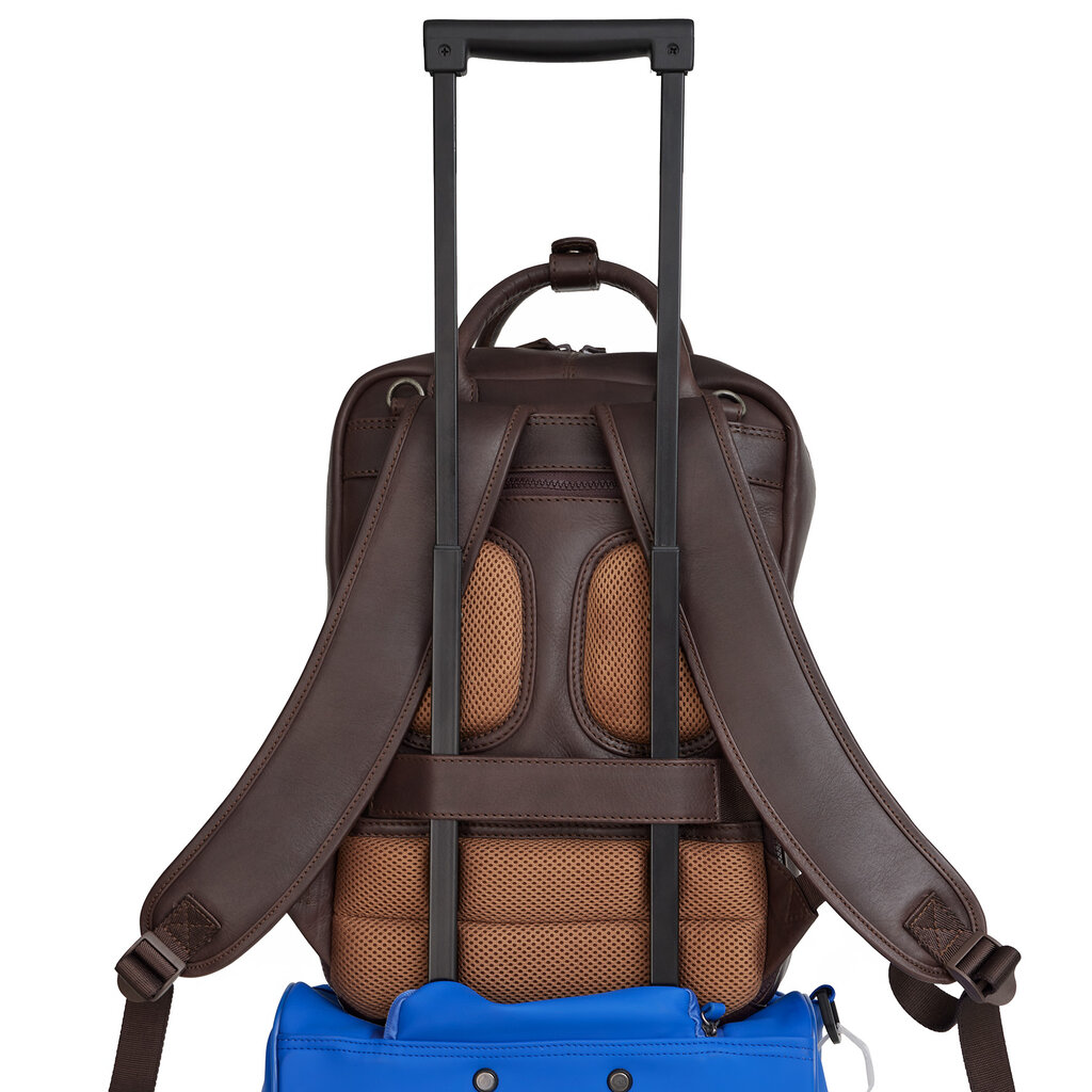 New Rebels New Rebels Obsidian Miami Braun Leder Laptoprucksack 13 Zoll Premium Business Rucksack Arbeitsrucksack Schulrucksack 10 Liter Echtleder