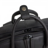 New Rebels New Rebels Obsidian Milwaukee Zwart Leren Laptoprugzak 15.6 inch Premium Werktas Schooltas Business 18 Liter Echt Leer