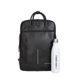 New Rebels New Rebels Obsidian Milwaukee Leder Rucksack Schwarz Premium 15,6 Zoll Laptop Business Arbeitsrucksack Schulrucksack 18 Liter Echtleder