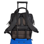 New Rebels New Rebels Obsidian Tremont Schwarz Leder Laptoprucksack 14 Zoll Premium Business Rucksack Arbeitsrucksack Schulrucksack Echtleder