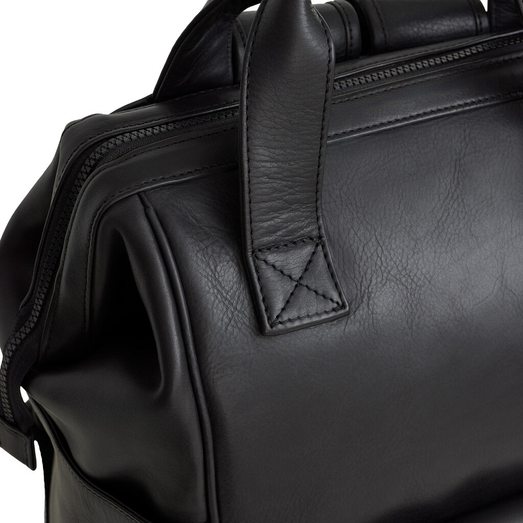 New Rebels New Rebels Obsidian Tremont Black Leather Laptop Backpack 14 Inch Premium Business Work School Bag Genuine Leather