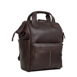 New Rebels Obsidian Tremont Bruin Leren Laptoprugzak 14 inch Premium Werktas Schooltas Business Echt Leer