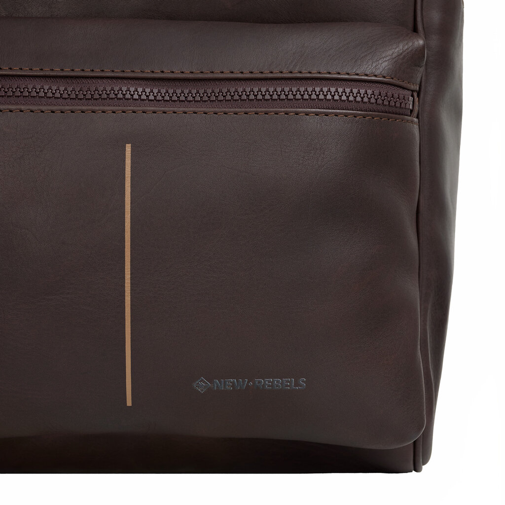 New Rebels New Rebels Obsidian Tremont Bruin Leren Laptoprugzak 14 inch Premium Werktas Schooltas Business Echt Leer
