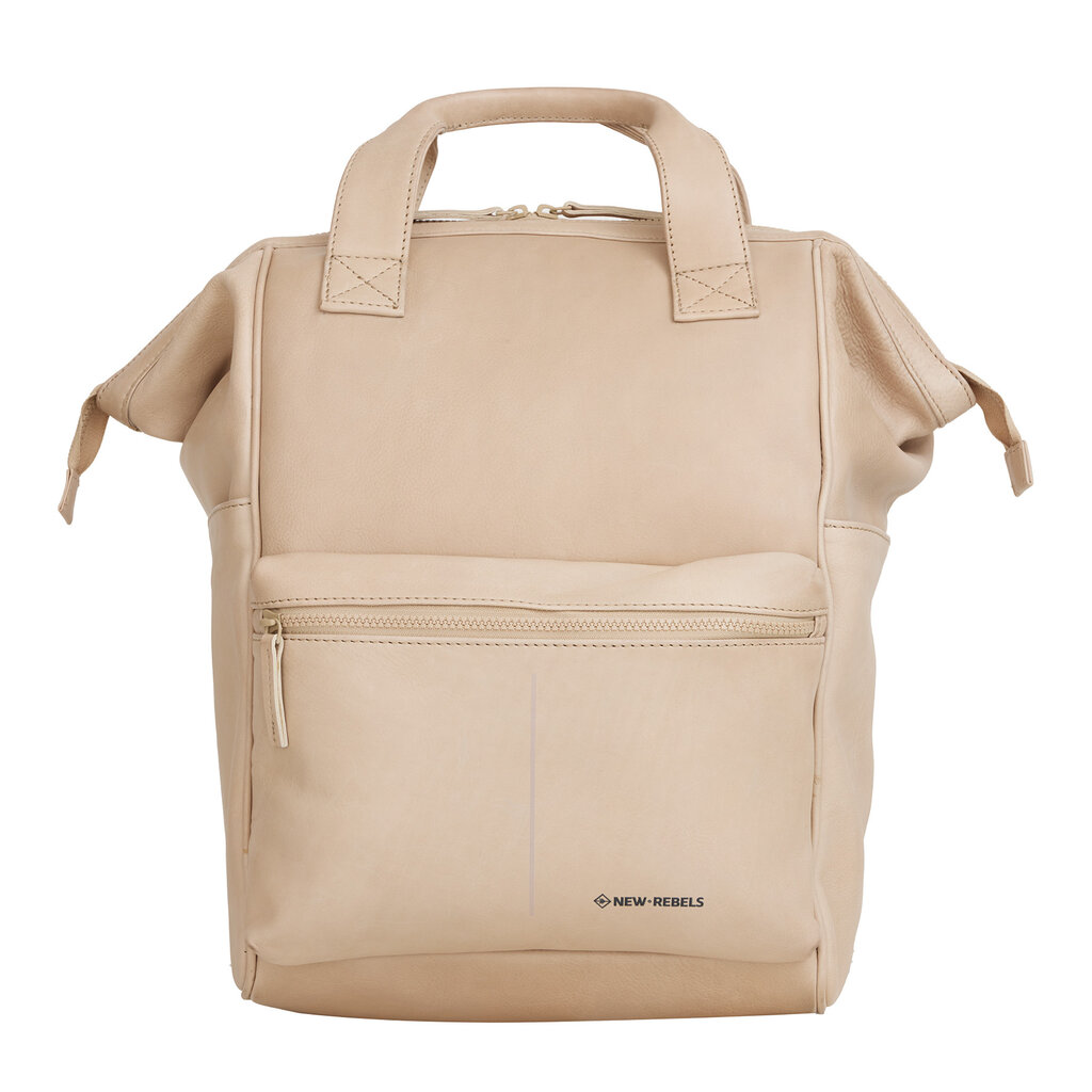 New Rebels New Rebels Obsidian Tremont Beige Leren Laptoprugzak 14 inch Premium Werktas Schooltas Business Echt Leer