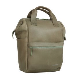 New Rebels Obsidian Tremont Salbeigrün Leder Laptoprucksack 14 Zoll Premium Business Rucksack Arbeitsrucksack Schulrucksack Echtleder