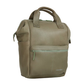 New Rebels Obsidian Tremont Saliegroen Leren Laptoprugzak 14 inch Premium Werktas Schooltas Business Echt Leer