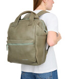 New Rebels New Rebels Obsidian Tremont Saliegroen Leren Laptoprugzak 14 inch Premium Werktas Schooltas Business Echt Leer