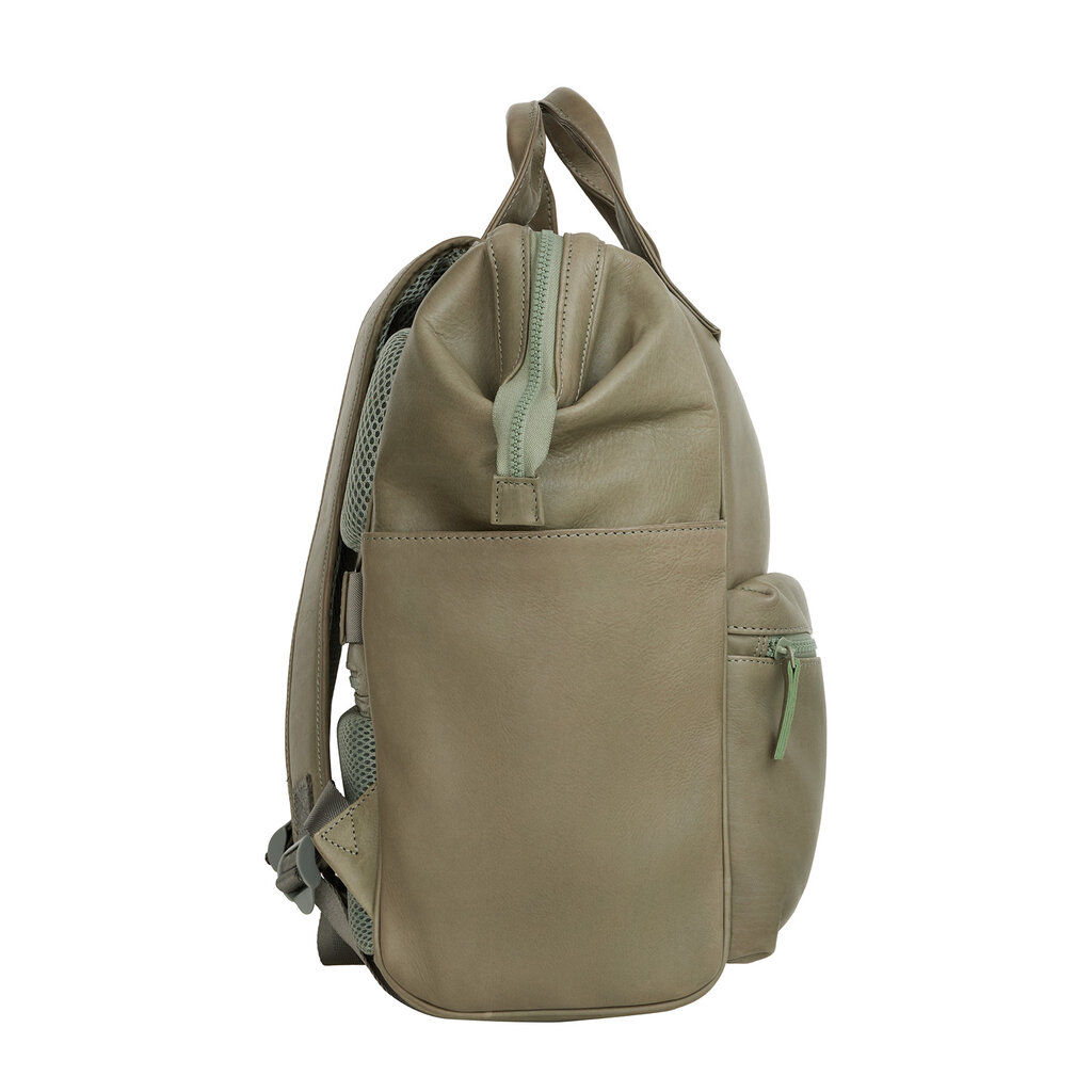 New Rebels New Rebels Obsidian Tremont Saliegroen Leren Laptoprugzak 14 inch Premium Werktas Schooltas Business Echt Leer