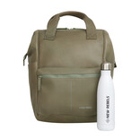 New Rebels New Rebels Obsidian Tremont Saliegroen Leren Laptoprugzak 14 inch Premium Werktas Schooltas Business Echt Leer