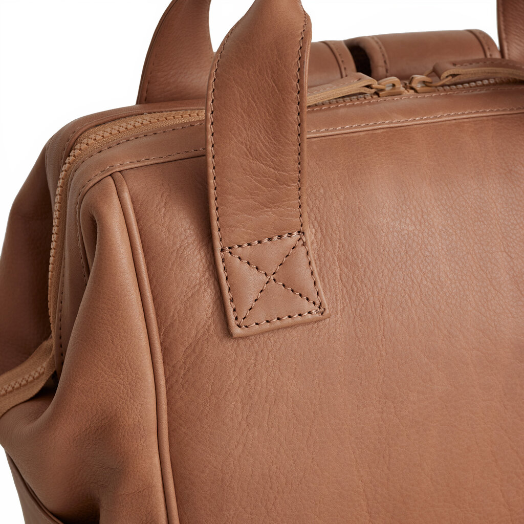 New Rebels New Rebels Obsidian Tremont Camel Leren Laptoprugzak 14 inch Premium Werktas Schooltas Business Echt Leer