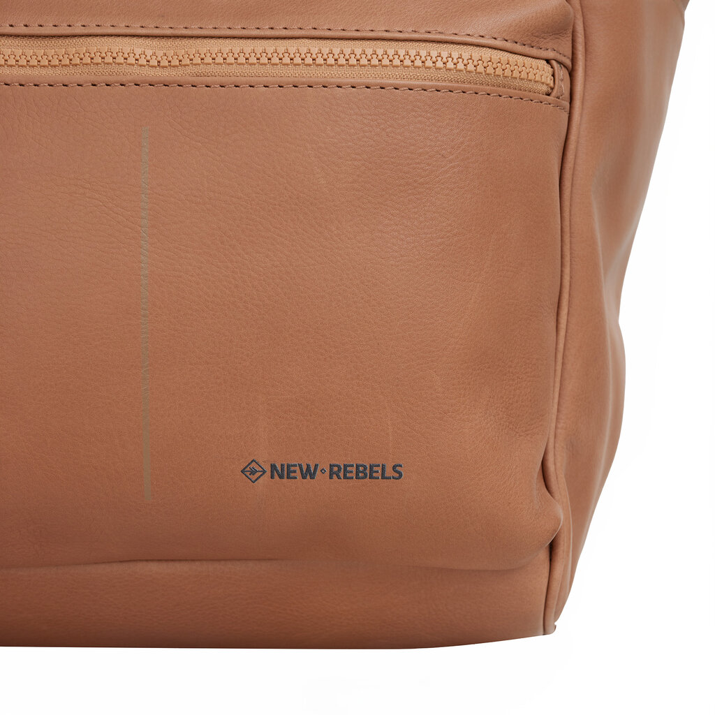 New Rebels New Rebels Obsidian Tremont Camel Leder Laptoprucksack 14 Zoll Premium Business Rucksack Arbeitsrucksack Schulrucksack Echtleder