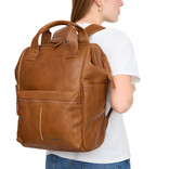 New Rebels New Rebels Obsidian Tremont Cognac Leren Laptoprugzak 14 inch Premium Werktas Schooltas Business Echt Leer