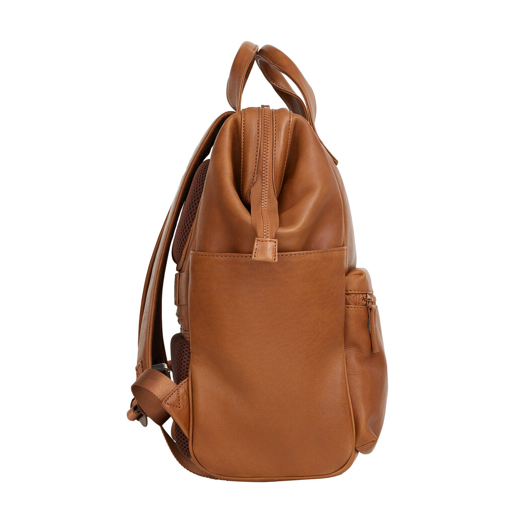 New Rebels New Rebels Obsidian Tremont Cognac Leren Laptoprugzak 14 inch Premium Werktas Schooltas Business Echt Leer