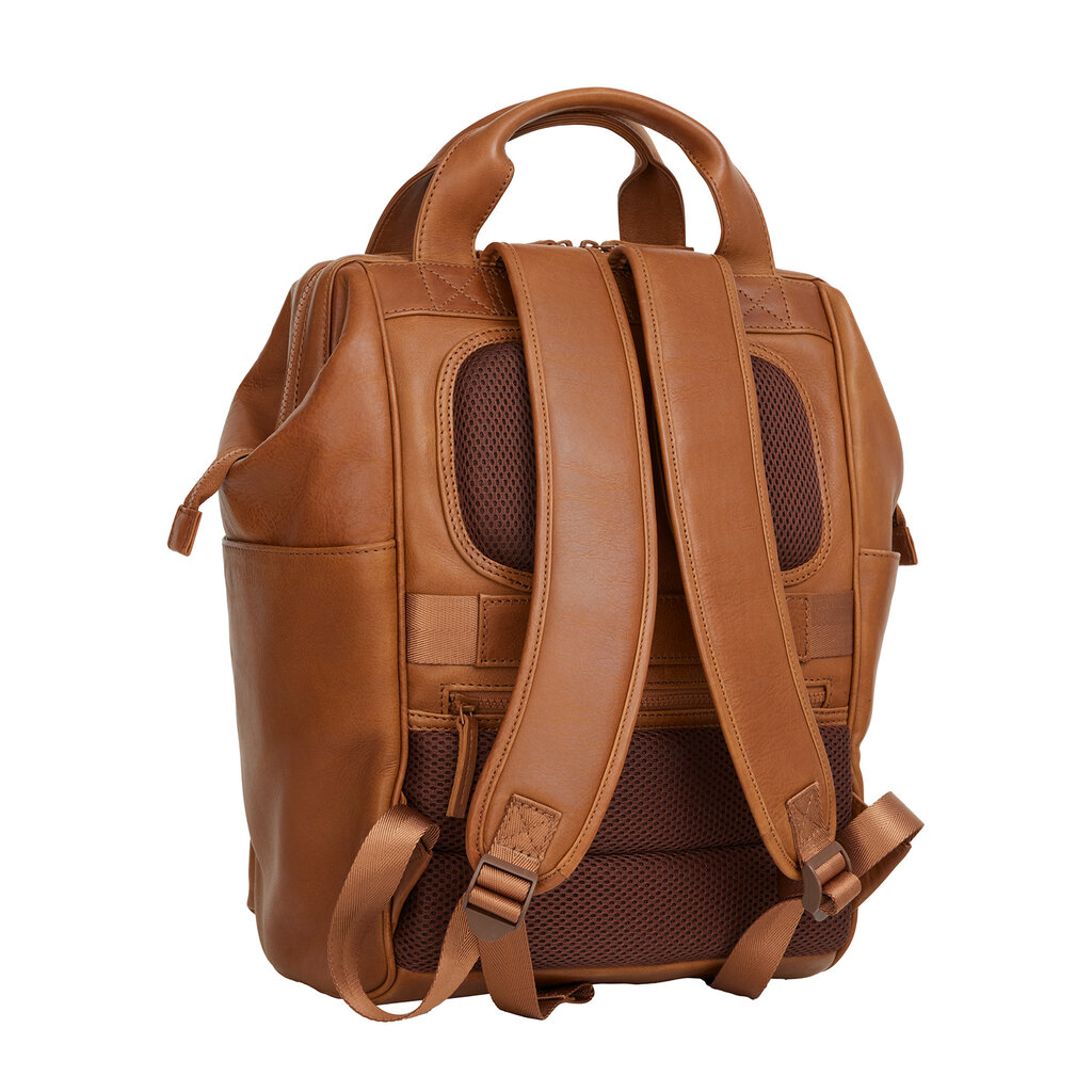 New Rebels New Rebels Obsidian Tremont Cognac Leren Laptoprugzak 14 inch Premium Werktas Schooltas Business Echt Leer