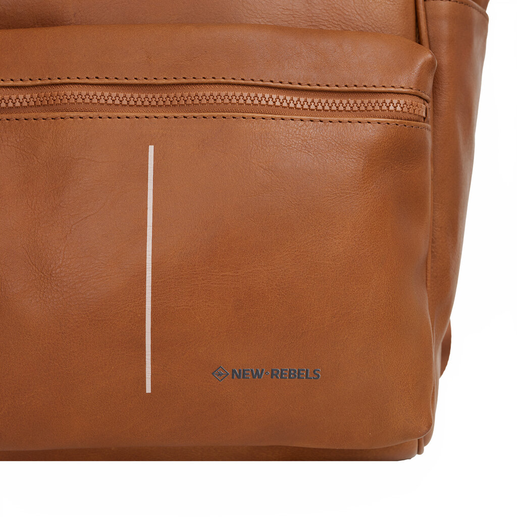 New Rebels New Rebels Obsidian Tremont Cognac Leren Laptoprugzak 14 inch Premium Werktas Schooltas Business Echt Leer