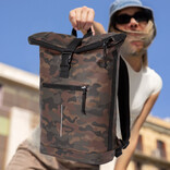 New Rebels New Rebels Mart New York Camouflage Groen 21L Rugtas Rolltop Waterafstotend Laptop 15.6"