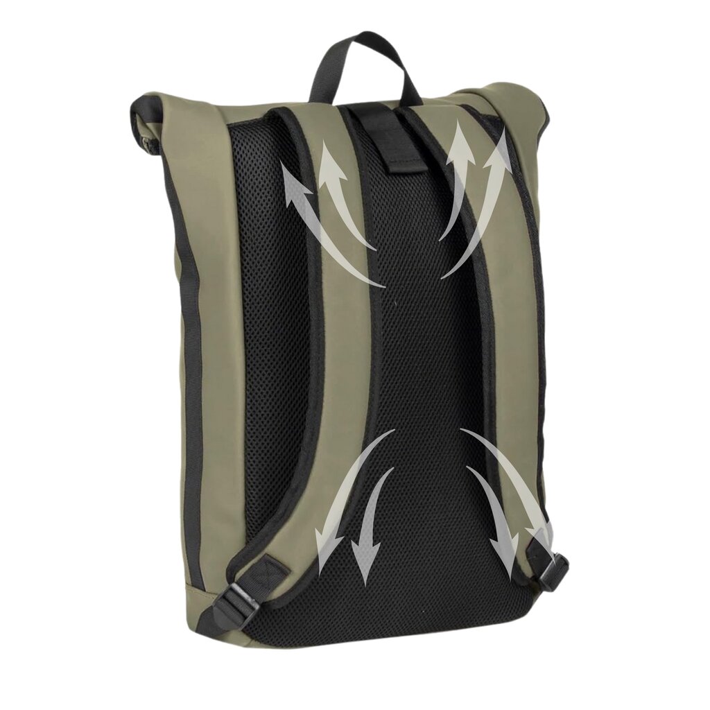 New Rebels New Rebels Mart New York Taupe 21L Backpack Rolltop Water Repellent Laptop 15.6"