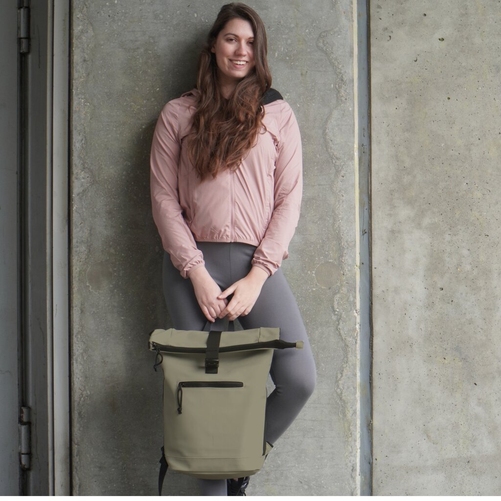 New Rebels New Rebels Mart New York Taupe 21L Backpack Rolltop Water Repellent Laptop 15.6"