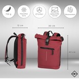 New Rebels New Rebels Mart New York Burgundy 21L Rucksack Rolltop Wasserabweisend Laptop 15.6"